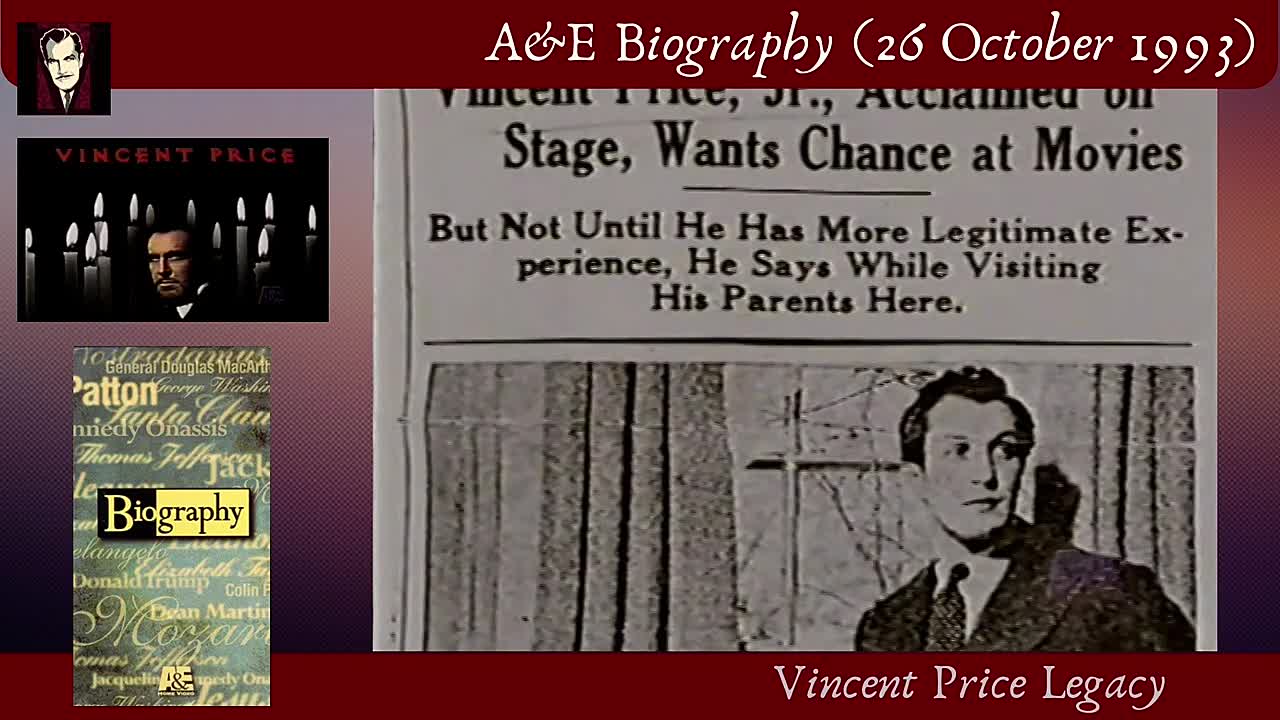 ⁣Vincent Price A&E Biography (1993)