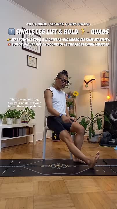 ⁣Strong and Resilient Knees -Yoga with DJ